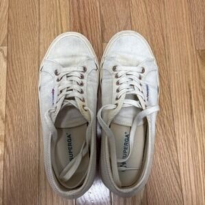 Superga Unisex 2750 Cotu Classic Canvas Lace-up Sneakers Ivory Sz 39